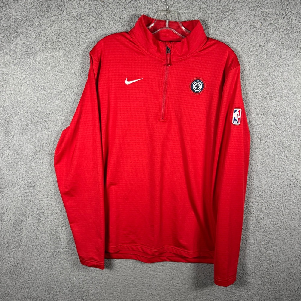 Nike Los Angeles Clippers NBA Dri-FIT Red Half Zip Pullover FV0922-657 Mens L